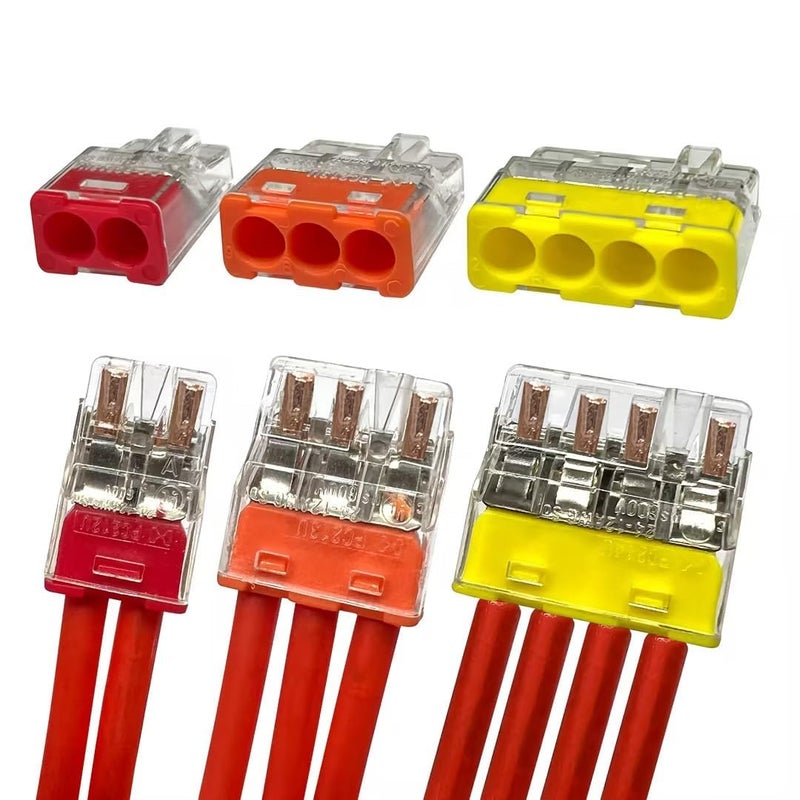 DICIO 150pcs Wire connectors Nuts Push-in terminals UL Listed Quick Connect connectors kit Low Voltage Wire Electrical Connector for Wiring 2 3 4 Port 4 Gauge Connector Assortment Kit 24-14 AWG - Image 1
